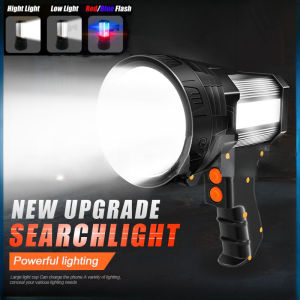 LED spotlight rechargeable flashlight 1000000 lumens torchlight powerful flashlight heavy duty Searchlight Long range Handheld Flashlight Rechargeable waterproof strong light camping lamp Hiking outdoor light emergency light work light flash light