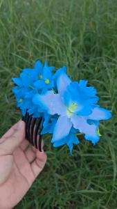 หวีเสียบผม หวีเสียบผมดอกคูณ ดอกคูณ ดอกไม้ประดับผม หวีสับติดดอกคูณ+ติดดอกกล้วยไม้ ดอกกล้วยไม้