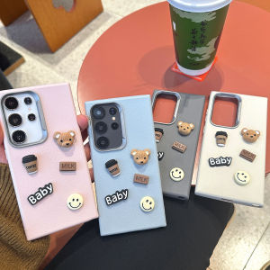 Casepark S24ปลอกสำหรับ Samsung หนัง S23FE มาก A12 A13 A11มาก A14 A15 A22 A32 A52 A72 A33พิเศษ A16 A53 A03 A04 A20 A73 A34 A24 4G 5G A35การ์ตูน DIY เคสสไตล์ย้อนยุคเรียบง่ายสีสันสดใสตุ๊กตาหมีน่ารัก