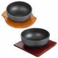 Korean Style Rice Risotto Bowl Cast Iron Stone Pot Mixed Rice Cast Iron Bowl Japanese Korean Cuisine Iron Bowl Induction Cooker Mixed Rice Dedicated Pot. 