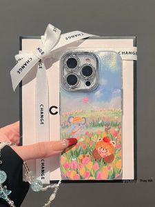 Ốp Lưng Điện Thoại Di Động Hình Hoa Tulip Dễ Thương Bảo Vệ Hình Quạu Kawaii Phong Cách Tươi Mới Ốp Lưng Silicon Cho iPhone 13 14 15 16 pro Max 17 pro