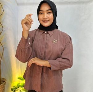Kemeja Balon Baby Crush Atasan Blouse Wanita Terbaru Lengan Balon