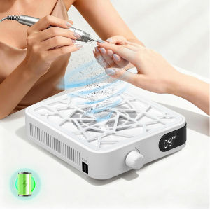 6000RPM Nail Dust Collector With Adjustable Speed Charge Display Includes 30 filter screens Vacuum Cleaner For Manicure