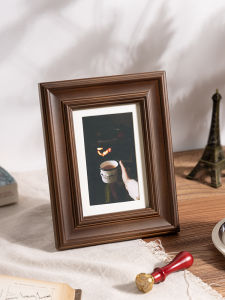 Retro American Style Picture Frame Stand 6 7 8 Inch A4 A3 Photo Washing Album Framing Wall Hanging Rectangular Solid Wood Frame