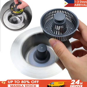 3 in 1 Kitchen Sink Drain Strainer Pop Up Sink Stopper Kitchen Sink Strainer Accessories with Drain Baske Anti-Clogging Basket Strainer with Handle