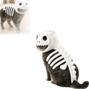 Hateli Pet trang phục khủng long Halloween 3D thiết kế bộ xương Trang Phục Cho Trung Bình Để chó lớn Thực Tế Dino Trang Phục Cho Vật Nuôi tiệc cosplay Gia Đình Đáng yêu Mèo quần áo hình khủng long