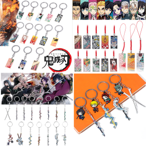 4-15pcs Anime Demon Slayer Sword Keychain Kimetsu no Yaiba Tomioka Giyuu Kochou Shinobu Cosplay Props Pendant Men Women Jewelry