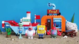 SpongeBob SquarePants Crab Burger Base Ship Restaurant Scene Patrick Star Squidward Tentacles Doll Assembly Handmade Decoration
