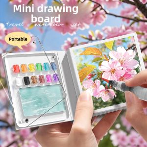 MINGZHUO | Portable Mini Painting Set with 12 Color Palette