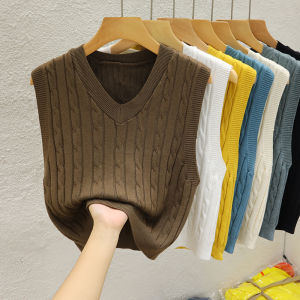 เสื้อยืดแขนกุดคอวีแน็คฤดูใบไม้ร่วงสําหรับผู้หญิง ไม่มีแขน ชั้นเรียงหลากหลาย ผ้าแคชเมียร์คลิปออน แฟชั่นสั้น