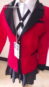 Ready Stock Selangor Local Warehouse Kakegurui Yumeko Jabami Cosplay Costume Full Set School Uniform Anime Outfit For Comic Con Halloween Party