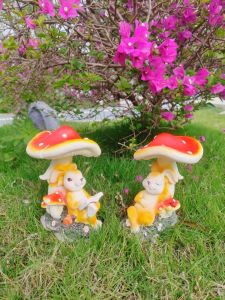 Đồ Trang Trí Ngoài Trời Hình Thỏ Mọc Nấm Mô Phỏng Vườn Cảnh Quan Nghệ Thuật Thủ Công Trang Trí Tiểu Cảnh Giả Núi