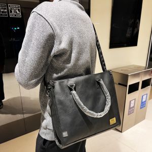 Túi Xách Công Sở Dung Tích Lớn Cho Nam Túi Tote Túi Đeo Vai Đơn Túi Đeo Chéo Túi Đựng Máy Tính Túi Da PU Mềm Chống Thấm Nước