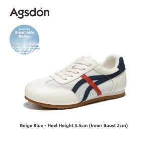 Agsdon | Breathable Training Style Fall Lightweight Thick Sole White Athletic Shoes