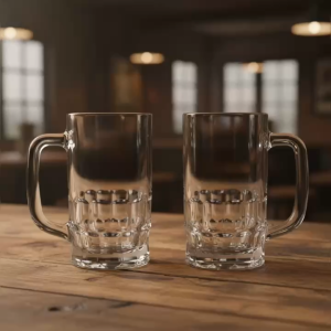 Set 6 Ly Thủy Tinh Quai Cầm Đáy Dày The Cornerstone Mug 350ML – Ly Bia Ly Cà Phê Ly Trà Đá Phục Vụ Quán Và Gia Đình