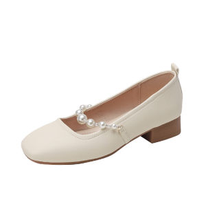 Giày Mary Jane Đế Thấp Bằng Da Mềm Thoải Mái Cho Nữ Mùa Xuân Phong Cách Tiên Nữ Giày Cao Gót Đơn Thời Trang Thường Ngày