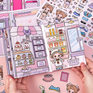 Girls Quiet Book New Arrival Cutting-Free Three-Dimensional Sticker Book DIY Material Cute Chinese Ancient Style Cartoon Meow Sauce Full Set Notebook Dress-up Sanrio Stickers Hand Account Sample Data Kids Handmade Toys