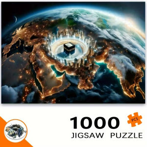 500 1000 1200 2000pcs Jigsaw Puzzle Earth Muslim Pilgrimage Islamic Art Scene For Adults DIY Hobbyist Birthday Gift Family Game