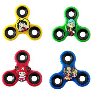 Bandai | 1 Pc Cartoon One Piece Action Figures Fidget Spinner Luffy Zoro PVC Model Finger Stress Relieving Hand Spinner Gift Toy