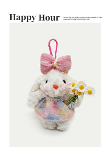 Cute Rabbit Plush Keychain Accessory