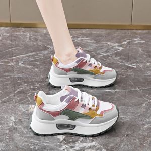 Womens Sport Shoes Casual Wear-Resistant Thick Bottom Anti-Slip Increased Height Autumn New Style Fashionable Leisure Shoes