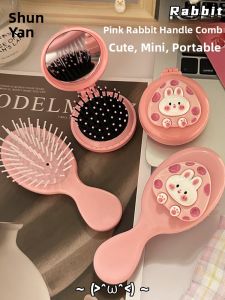 Portable Foldable Cartoon Mini Airbag Comb Children Girls Personal Small Size Massage Hair Comb Mirror for Daily Use