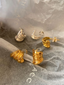 2025 New Silver Needle Metal Silver Unique Personality Womens High-End Sensation Luxury Small Audience Ear Rings Ear Jewelry