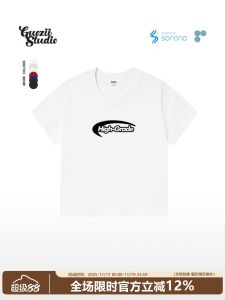 American Casual Printed Letter Spicy Short Sleeve T-Shirt Womens Slim Fit Shoulder Length Cool Feeling Summer Top