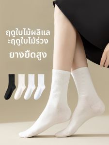 JINGCHI | ถุงเท้าผู้หญิงแบบไม่มีกระดูก คอตตอนแท้ ดูดซับเหงื่อ ป้องกันกลิ่น ถุงเท้าครึ่งแข้งสีพื้นสำหรับฤดูใบไม้ผลิและฤดูใบไม้ร่วง ถุงเท้าคู่สำหรับรองเท้า Loafers