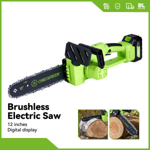 12 Inch Brushless Electric ChainSaw 6000W Cordless Pruning Saws Portable Garden Woodworking Power Tool For Makita 18V Battery