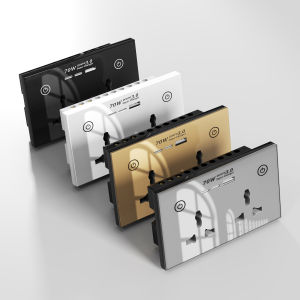 WIFI Smart Tuya USB Type C PD 70W Wall Socket UK Plug Outlet Power Touch Switch Wireless Remote by Alexa Google Home Smart Home