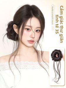 QIAOYIDUO | Tóc Giả Búi Đầy Đặn và Tự Nhiên/Khăn