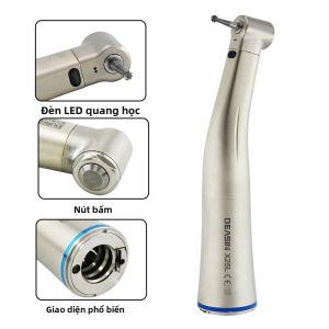 Đầu Mài Nha Khoa Tốc Độ Thấp Deasin Dental X25L LED Optic Max 1:1 Sợi Quang Khớp Nối Góc Nghiêng Vòng Xanh Phù Hợp Với Micromotor Điện Dụng Cụ Nha Khoa Bằng Kim Loại