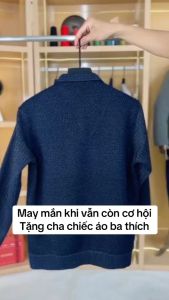 Áo Len Trung Niên nam Lót Nỉ Nhung Mềm Mịn Ấm Áp Phối Cổ Sơ Mi Lịch Lãm Áo Len Tặng Bố Hàng Quảng Châu