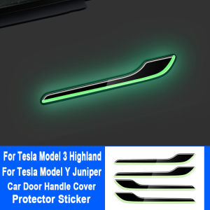 For Tesla Model Y/Y Juniper 2025 Model 3/3 Highland Styling Premium Durable Car Luminous Door Handle Cover Protector Sticker