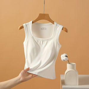 ZISU | Outerwear Racerback Tank Top with Built-in Bra White