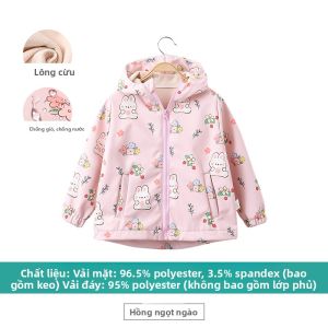 Hamqi | Áo Khoác Len Chống Thấm Nước Chống Gió Cho Bé Gái Mùa Đông/Xuân