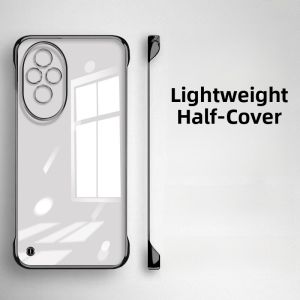 Lightweight Thin Honor 200 pro Ultra Clear Edgeless Electroplated Phone Case Resin Protective Cover Half Wrap Shell for Honor 200 Series