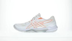 ASICS Women GEL-TACTIC 13 Indoor Court Shoes in White/Vivid Coral