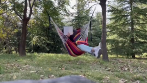 Hanging Chair Camping Hammock Dormitory Adult Hammock Canvas Fabric Detachable Folding Anti-Rollover