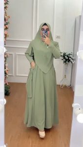 Gamis daily NISANI Bahan Crinkle Airflow By Aje Zas Collection