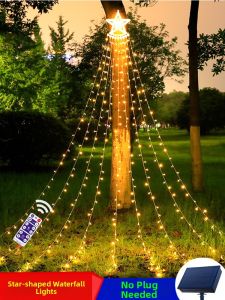 PAIMIJI | Solar LED Star Waterfall Lights for Outdoor Garden