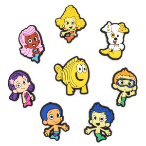 8pcs Potdemiel Cartoon Guppy Series PVC Shoe Accessories DIY Detachable Waterproof PVC Fashion Footwear Accessories