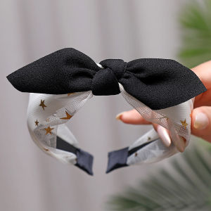 Womens Versatile Hairband for Outdoor Use Simple Butterfly Knot Anti-Slip Wide Edge Hair Pressing Fashionable Hair Accessories