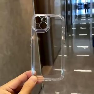 HD Clear Shockproof Phone Case For iPhone 16 15 14 13 12 11 15 Pro Max XS XR X 8 7 Plus SE 2020 Thick Silicone Phone Casing Transparent Phone Cover Shell