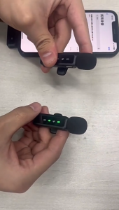 RICHMENT 3-in-1 Wireless Lavalier Microphone with Digital Display Clip on Mic for Most mobile phones Lightning/Type-C/3.5mm Noise Cancelling Plug & Play for Vlogging Live Streaming Recording