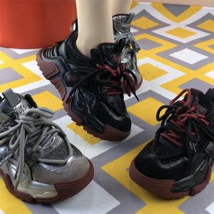 Casual Thick Bottom Real Leather Dad Shoes Women Spring 2025 Style Fashion Sporty Casual Comfortable Increase Height Women Shoes