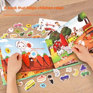 Quiet Tear-and-Play Baby Book Montessori Early Education Sticker Book Handmade Tearing Book Infant Magic Tape Cognitive Educational Toy