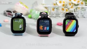 HOCO Y104 Kids Smart Watch 4G SIM Card 1.69-inch 2.5D Screen IP65 Waterproof GPS LBS+WIFI Location Support Video Photo Kids Smartwatch Children Gifts