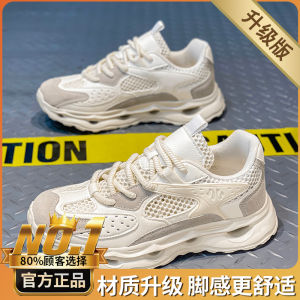 Trendy Mens Sports Shoes Breathable Mesh Upgraded Version Dad Shoes Thick Bottom Summer Casual Shoes for Teenagers And Boys